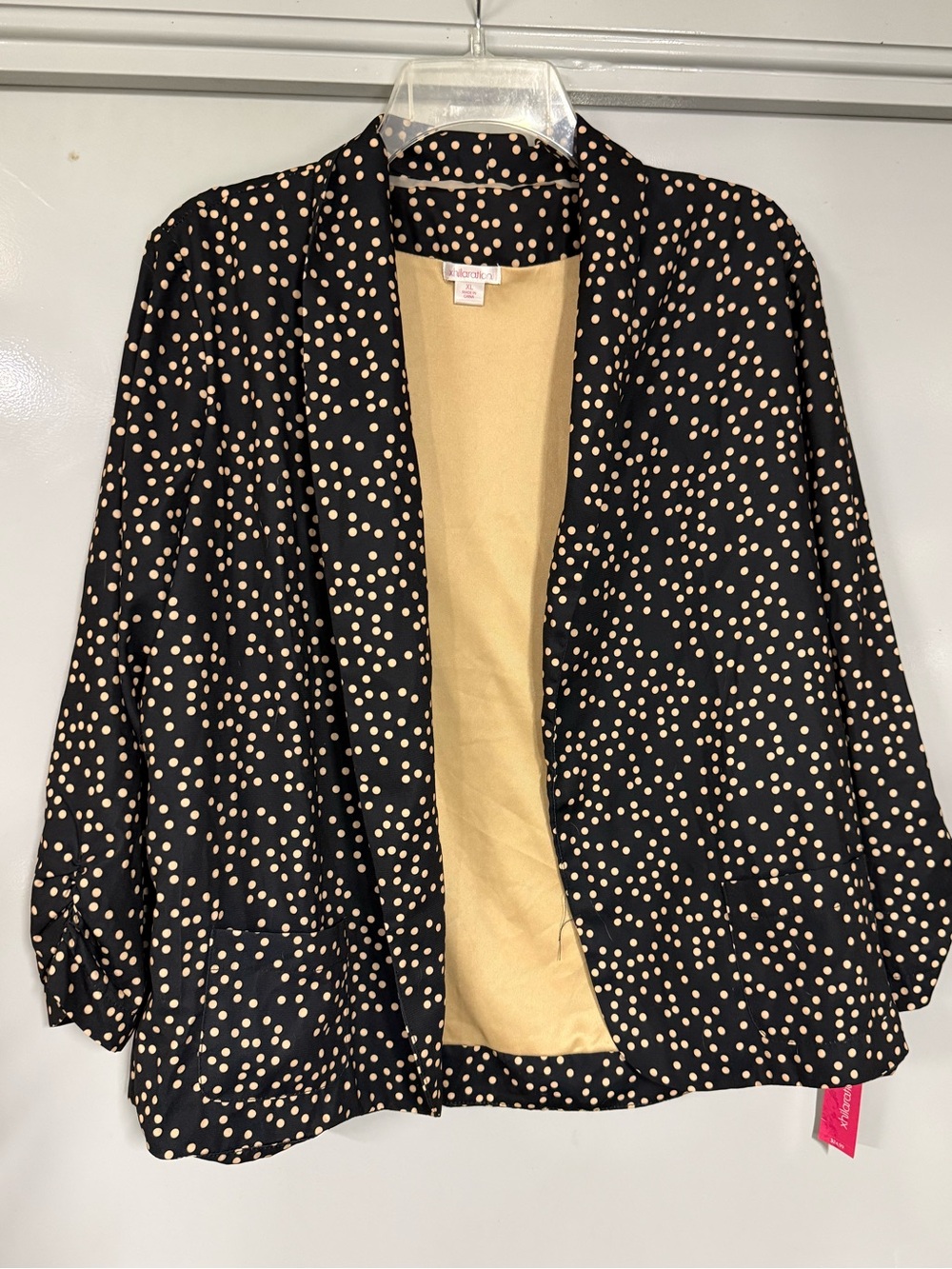 NWT Xhilaration Black Tan Polka Dot Blazer - XL